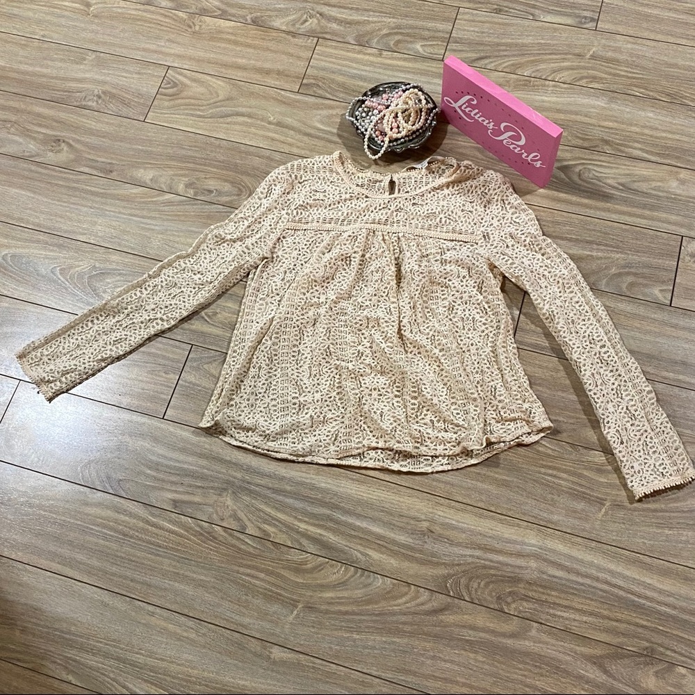 RACHAEL Rachael Roy Cream Lace Long Sleeve Blouse - Picture 13 of 13